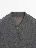 Double wool blend bomber jacket