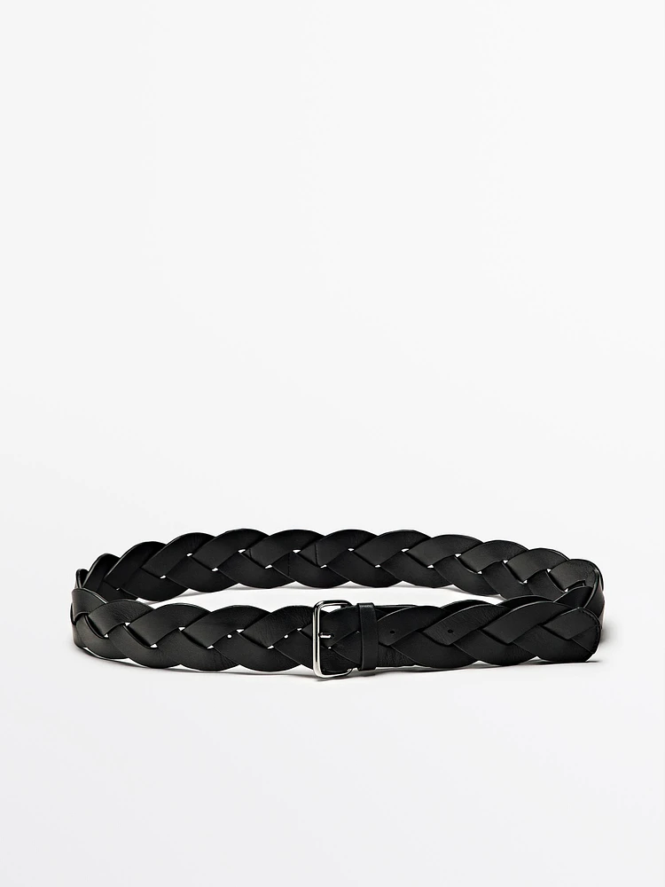 Braided nappa leather belt