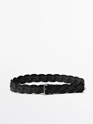 Braided nappa leather belt