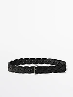 Braided nappa leather belt