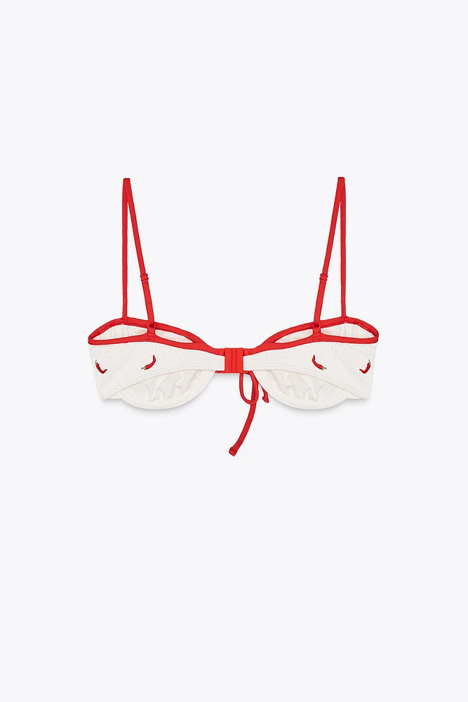 HAUT DE BIKINI À ARMATURES BRODÉ