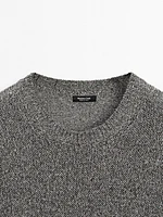 Pull en maille métallisée à manches courtes