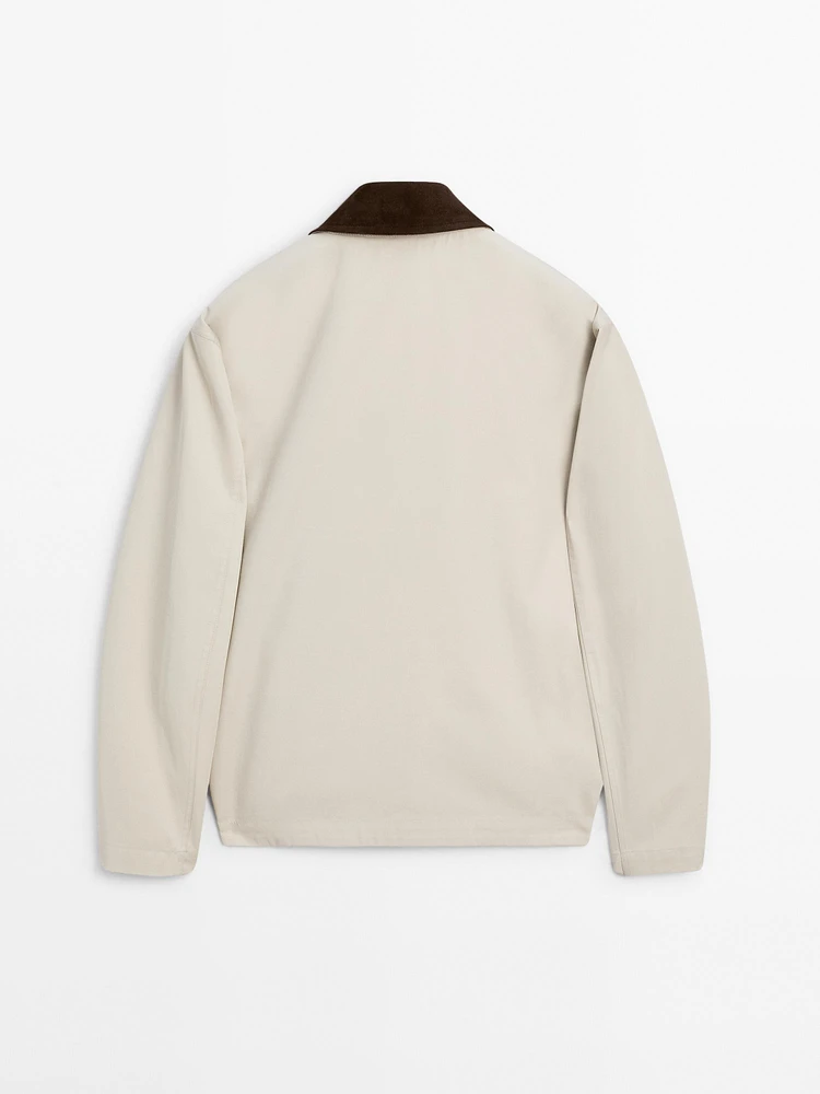 100% cotton jacket with collar detail