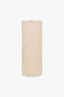 DRAPED LACE RHINESTONE SKIRT