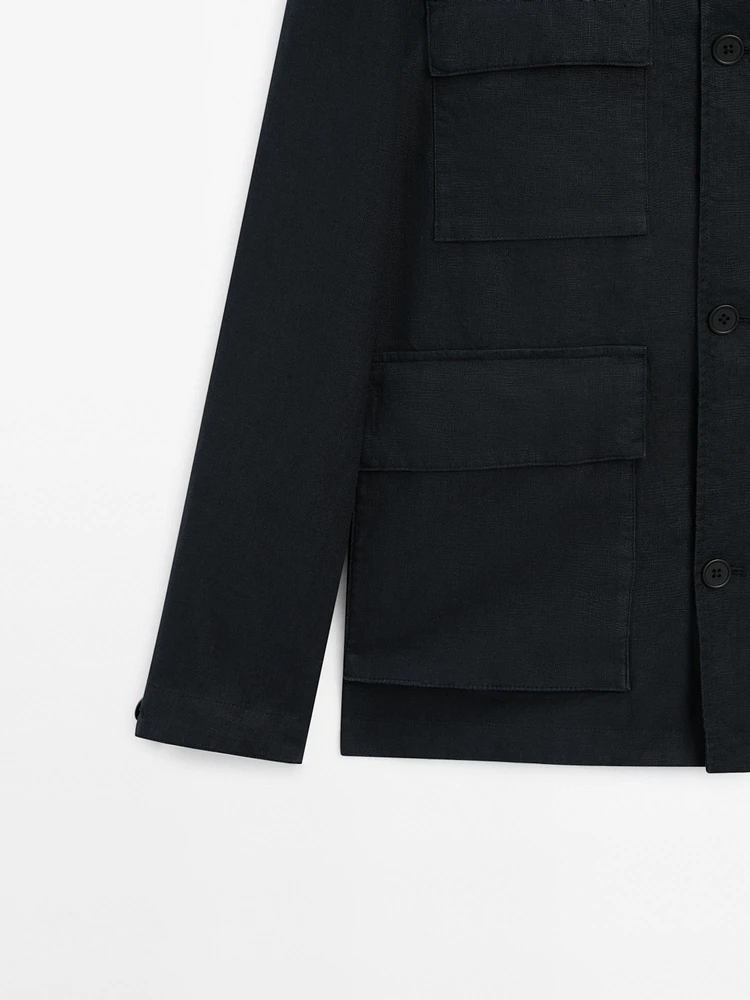 100% linen jacket with pockets