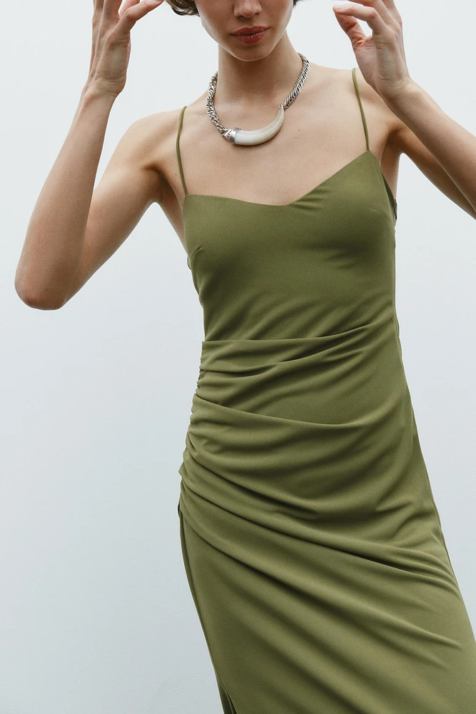 RUCHED MIDI DRESS