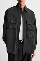 FLOWY UTILITY POCKET SHIRT