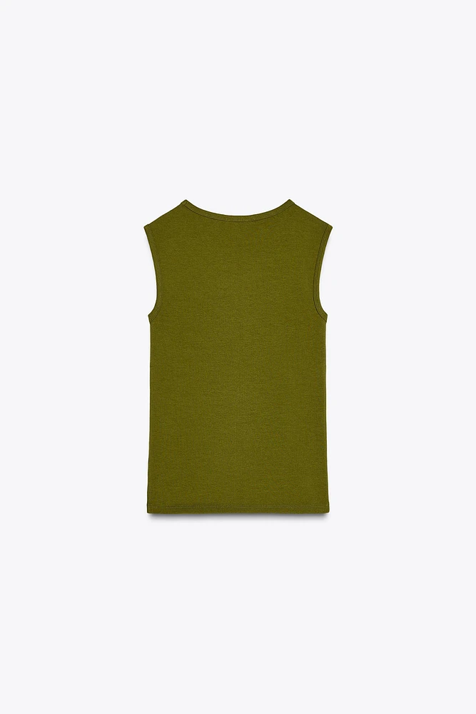 STRETCH RIBBED TOP