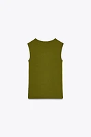 STRETCH RIBBED TOP