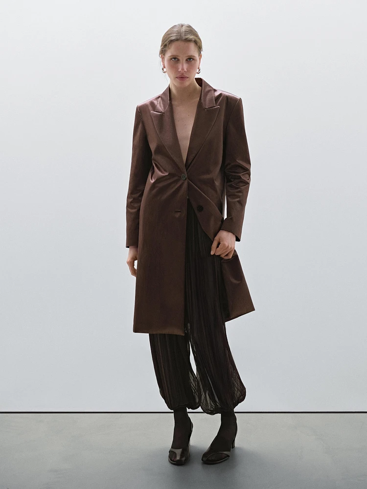 Manteau long satiné - Studio