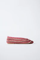 RAFFIA EFFECT BALLET FLATS