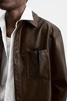 LEATHER OVERSHIRT