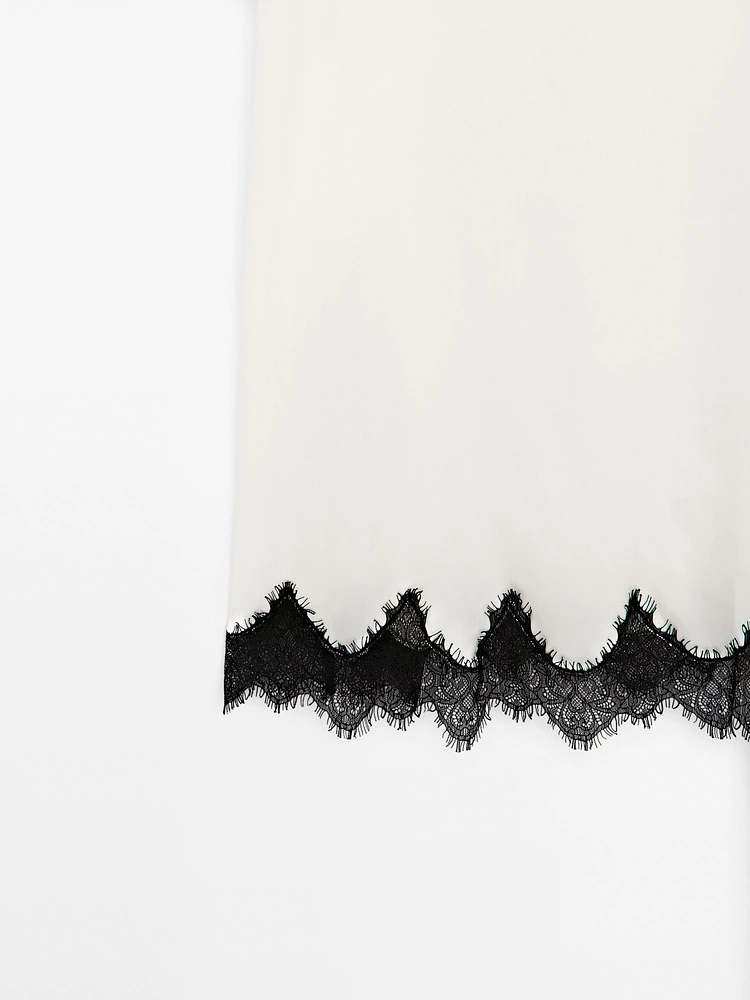 Contrast lingerie midi dress