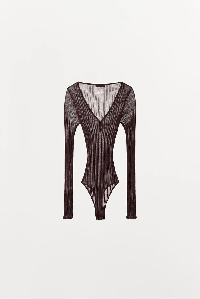 BODY EN MAILLE FINE CÔTELÉE