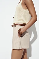STRIPED BELTED CULOTTES