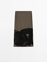 Midi skirt with contrasting trims
