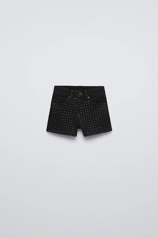RHINESTONE DENIM SHORTS