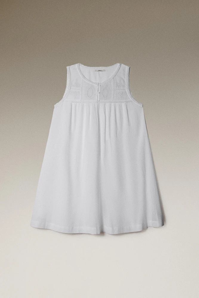 CHEMISE DE NUIT COTON BRODERIES