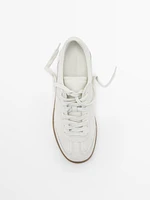 Crackled leather trainers