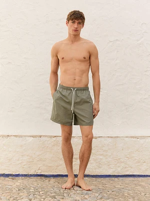 Plain regular fit swimming trunks