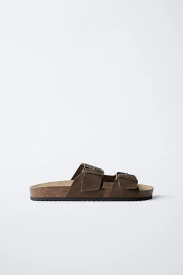 SANDALES À BOUCLES EN CUIR