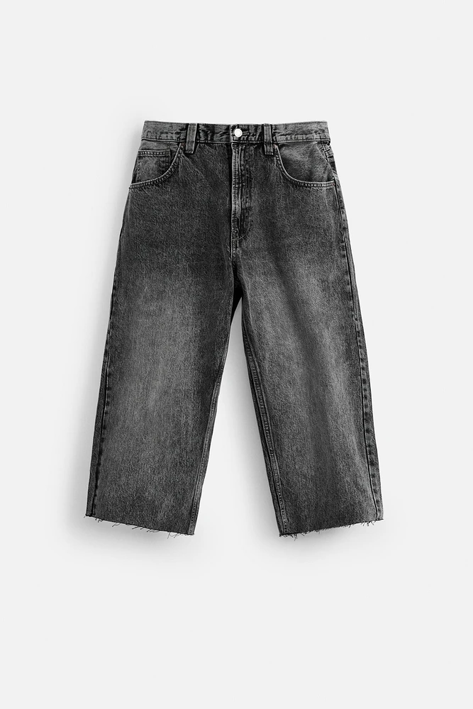 CROPPED WIDE LEG JEANS
