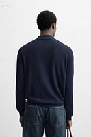 POLO EN MAILLE DE SOIE ET COTON