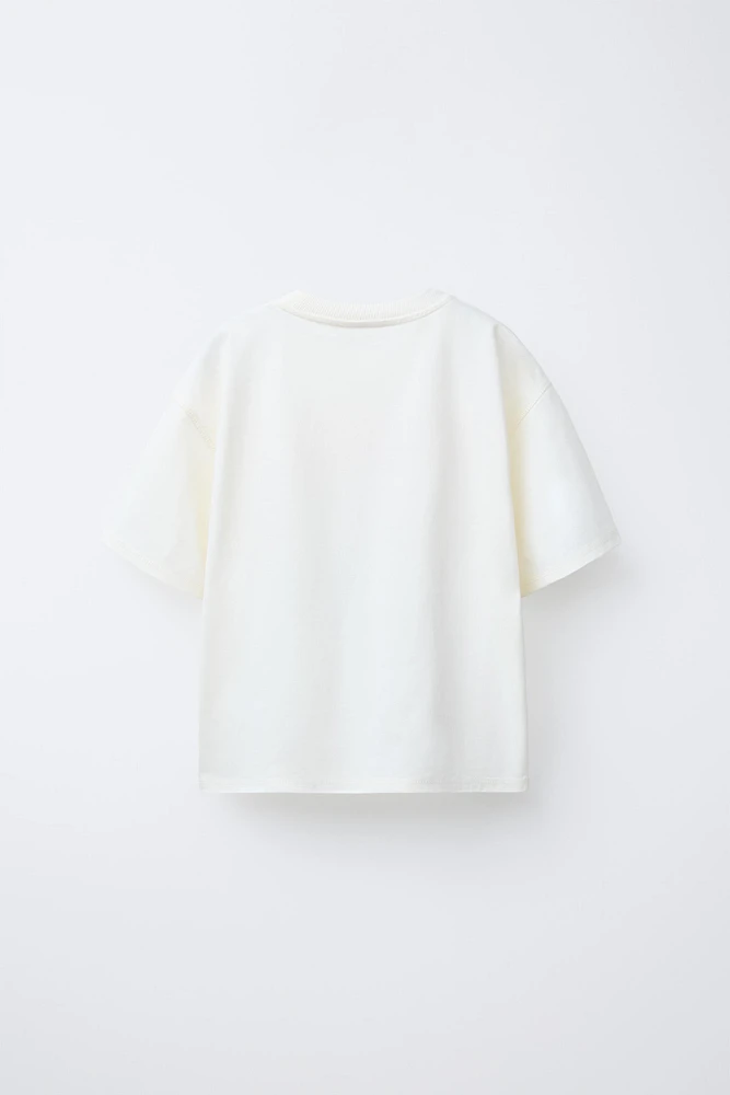 WASHED EFFECT TEXT T-SHIRT