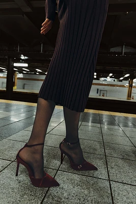 VELVET EFFECT STILETTO HEELS