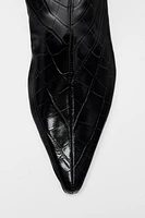 BOTTES À TALONS KITTEN ET EFFET CROCO