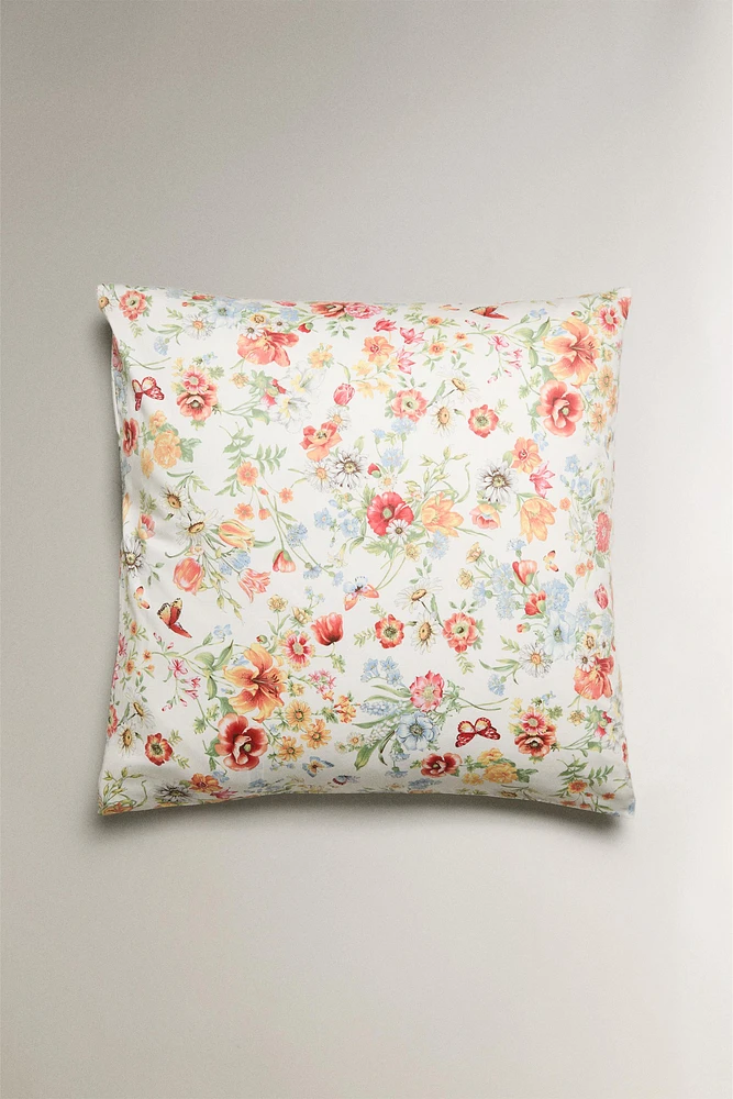 FLORAL PRINT SATEEN PILLOWCASE