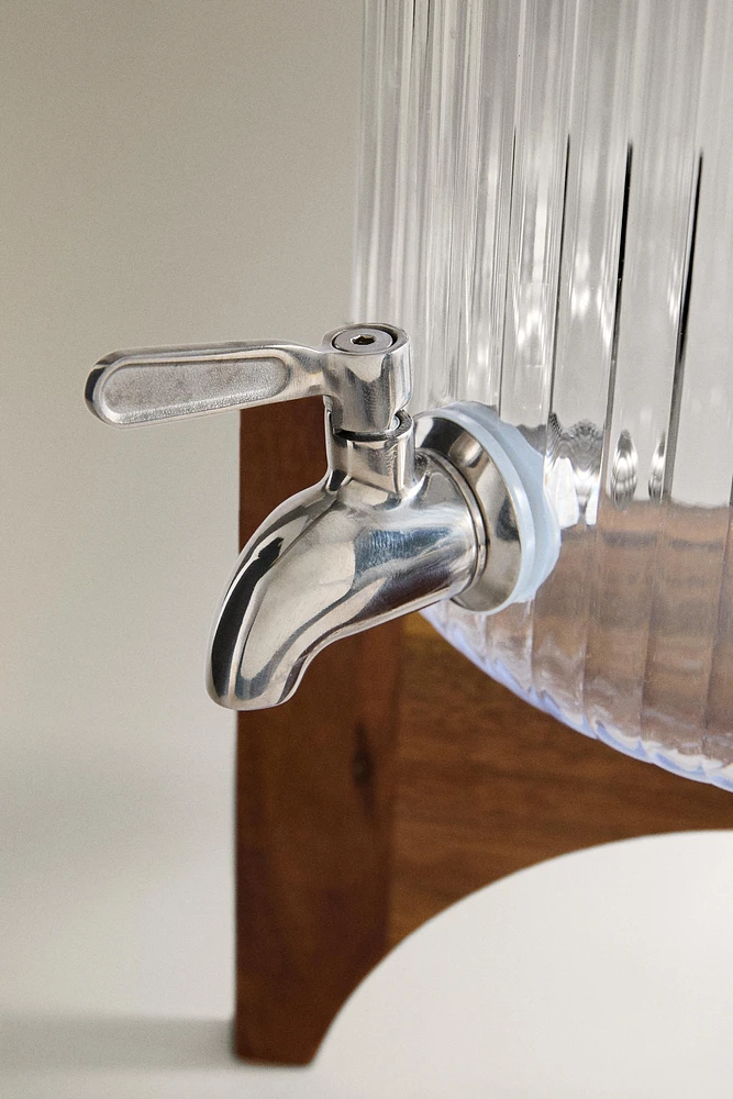 ACACIA WOOD DISPENSER WITH STAND