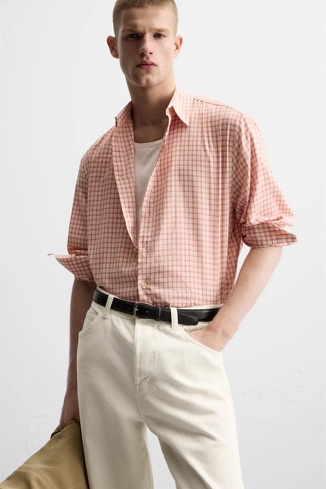 CHECKED COTTON-VISCOSE SHIRT