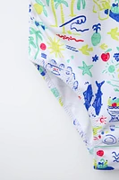 6-14 ANS/ MAILLOT DE BAIN UNE PIÈCE À IMPRIMÉ PLAGE