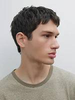 Striped linen and cotton T-shirt