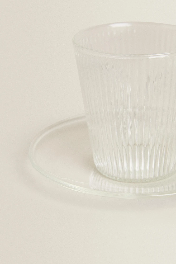 BOROSILICATE GLASS COFFEE CUP AND SAUCER
