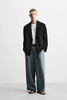 RELAXED FIT WRINKLED JACQUARD BLAZER