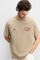 T-SHIRT WITH TONAL EMBROIDERY