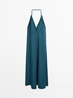 Robe longue fluide à col en V