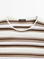 Striped cutwork T-shirt