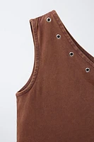 ASYMMETRIC EYELET TOP
