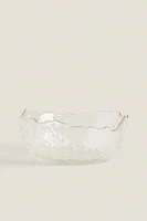 GLASS SALAD BOWL WITH RIM