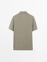 Cotton knit quarter-zip polo shirt