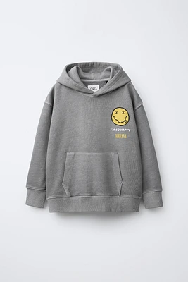 NIRVANA ® WASHED EFFECT HOODED SWEATSHIRT