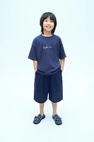 PLAIN T-SHIRT WITH TEXT X FANGLU LIN