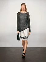 Contrast lace-trimmed skirt
