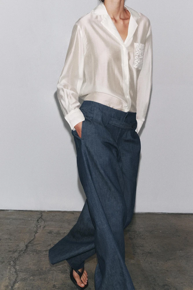 ZW COLLECTION EMBROIDERED POCKET SHIRT