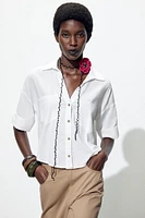 RAFFIA FLOWER NECKLACE