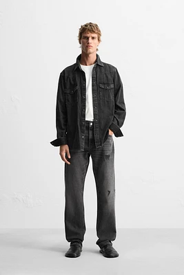 RIPPED STRAIGHT FIT JEANS