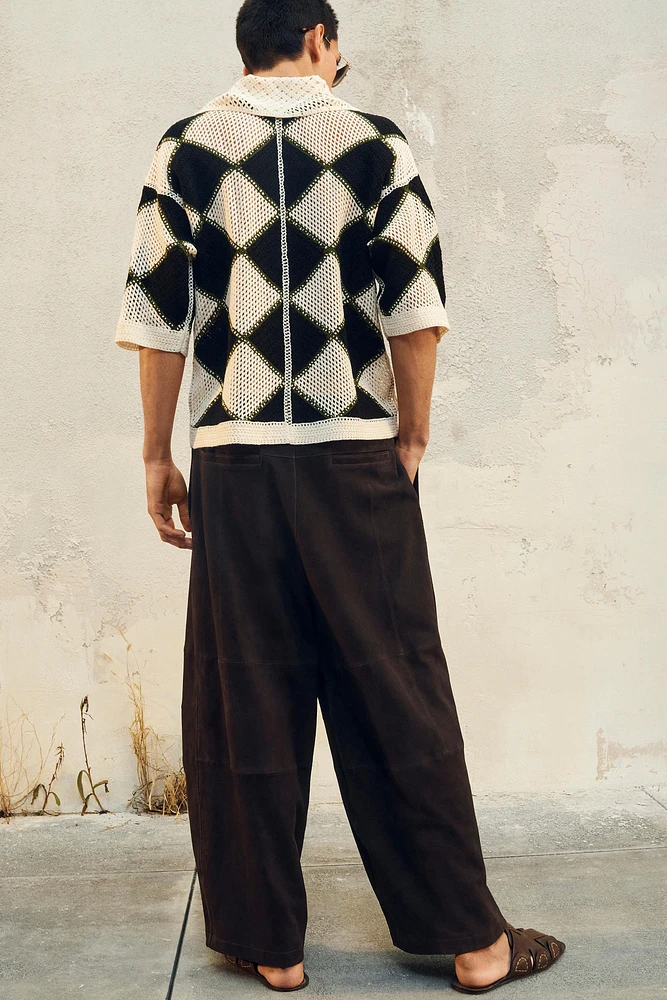 LIMITED EDITION SUEDE WIDE FIT PANTS